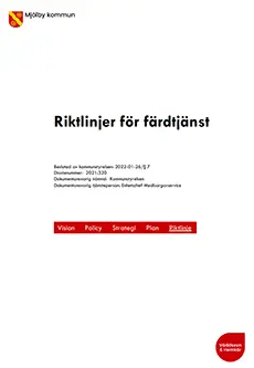 Framsida för riktlinjer för färdtjänst