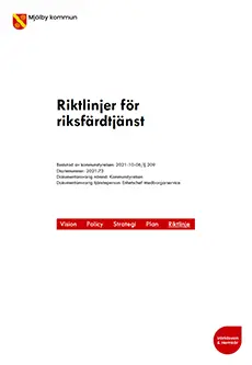 Framsida för riktlinjer för riksfärdtjänst