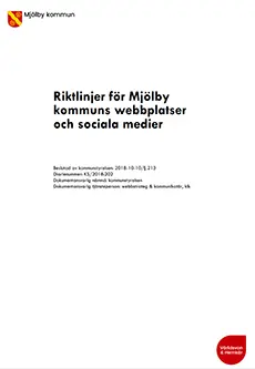 Framsida för riktlinjer för Mjölby kommuns webbplatser och sociala medier